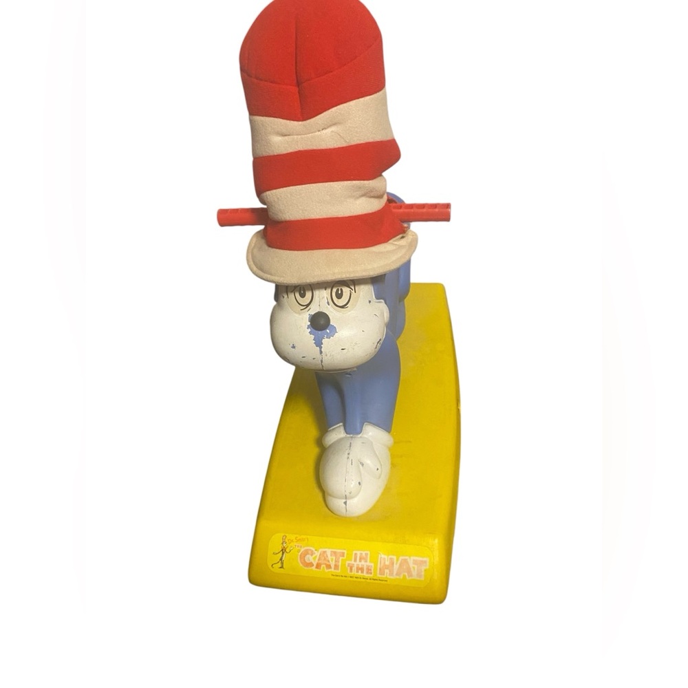 Coleco Dr. Seuss Cat in The Hat Rider Rocker Toy - vintage 1950s plastic.